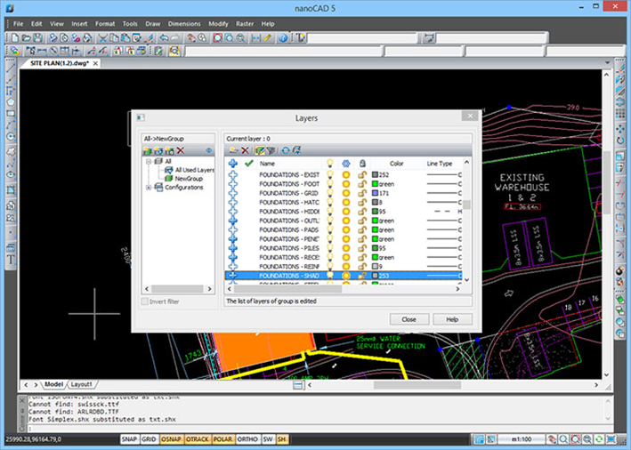 nanoCAD Layer
