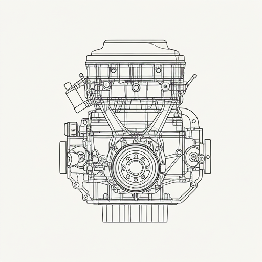 Technische Zeichnung eines Motors